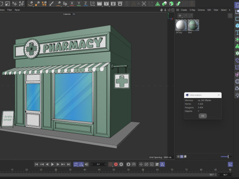 Cartoon medicine shop Low-poly 3D मॉडल