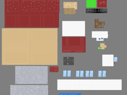 Cartoon pizza Restaurant Low-poly Model 3D