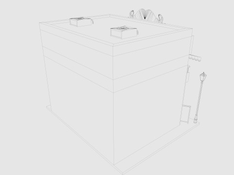 Cartoon Barber Shop Low-poly 3D Model
