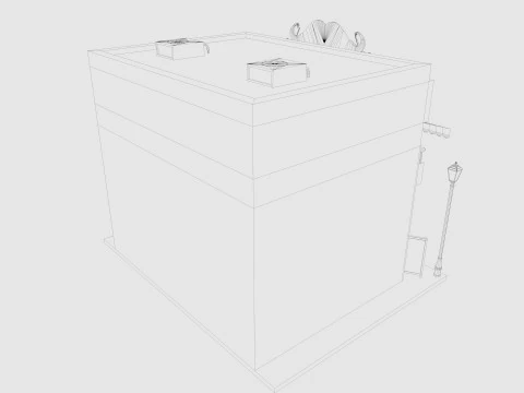 Cartoon Barber Shop Low-poly 3D Model