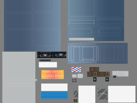 Cartoon Barber Shop Low-poly 3D Model