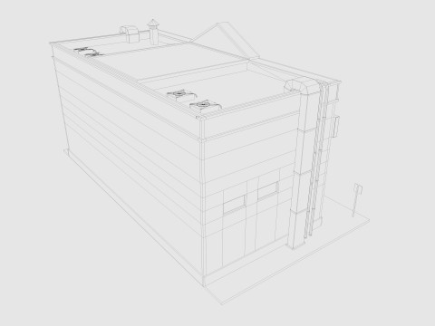Cartoon Fire Station Low-poly 3D Model