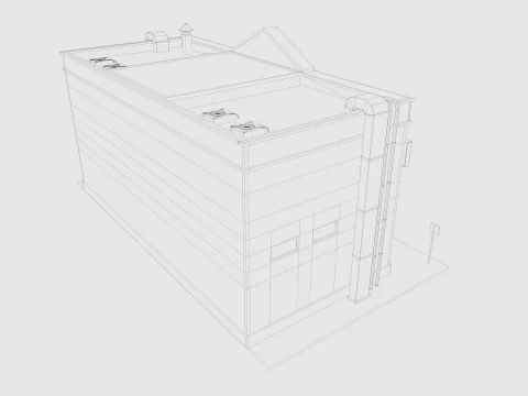 Estaci&oacute;n de bomberos de dibujos animados Low-poly Modelo 3D