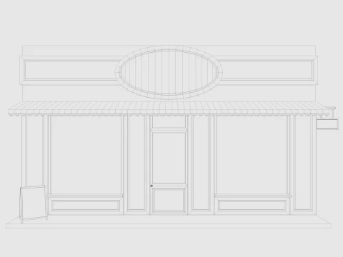 Cartoon Bakery Low-poly 3D Model