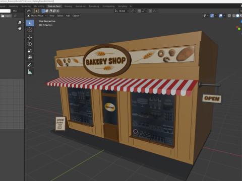 Cartoon Bakery Low-poly 3D मॉडल