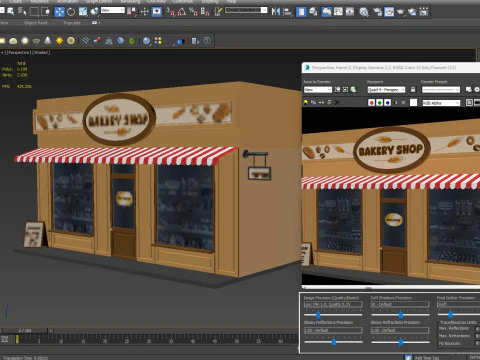Cartoon Bakery Low-poly 3D Model
