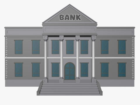 Cartoon Bank 3D Модель