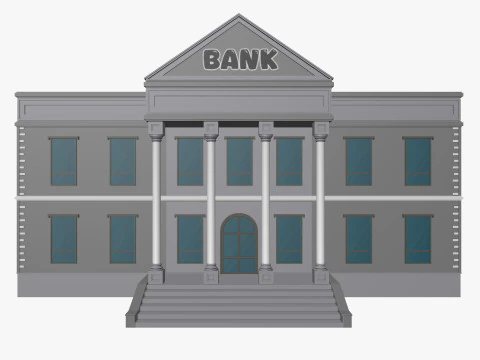 Cartoon Bank 3D Model