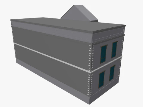 Cartoon Bank 3D Model