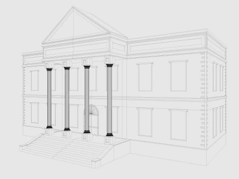 Cartoon Bank 3D Model