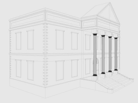 Cartoon Bank 3D Model