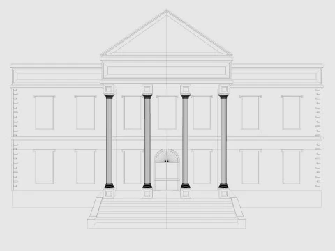 Cartoon Bank 3D Model