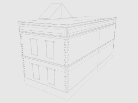 Cartoon Bank 3D Model