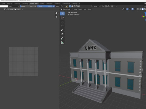 Cartoon Bank 3D Модель