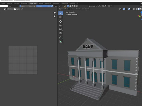 Cartoon Bank 3D Model