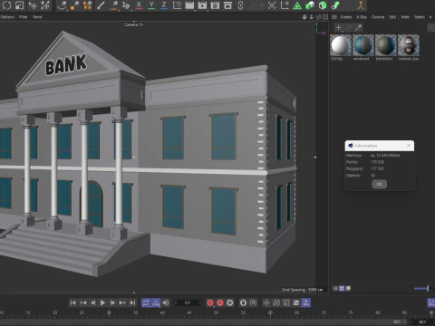 Cartoon Bank 3D Model