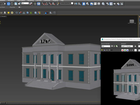 Cartoon Bank 3D Model