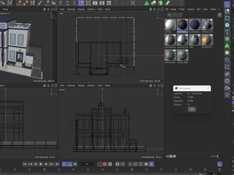 Cartoon Police Station Low-poly 3D Model