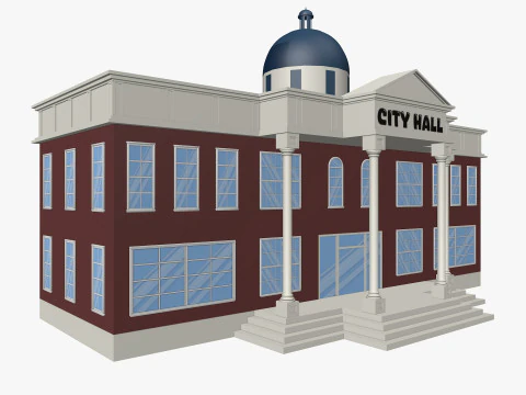 Ayuntamiento de dibujos animados Modelo 3D