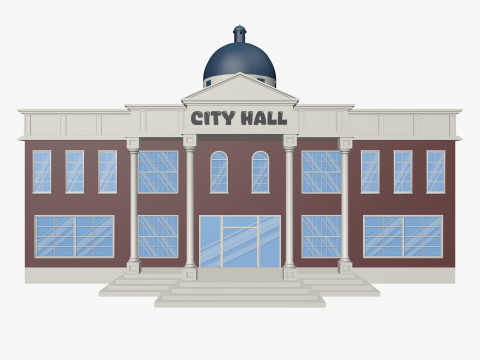 Cartoon City Hall 3D Модель