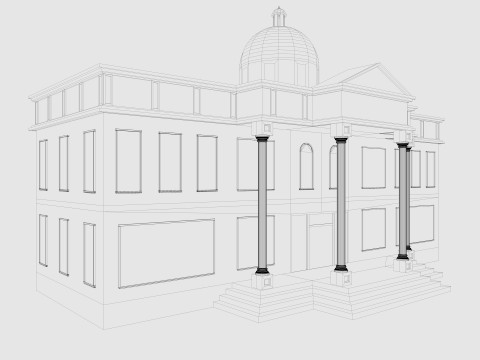 Cartoon City Hall 3D Модель