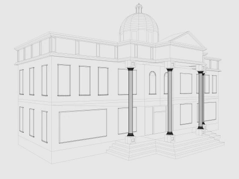 Ayuntamiento de dibujos animados Modelo 3D