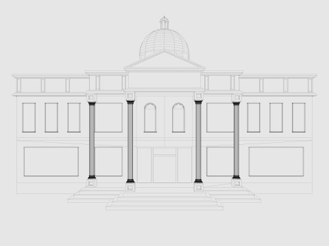 Cartoon City Hall 3D Модель