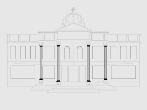 Ayuntamiento de dibujos animados Modelo 3D
