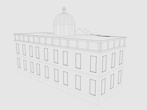 Cartoon City Hall 3D Модель