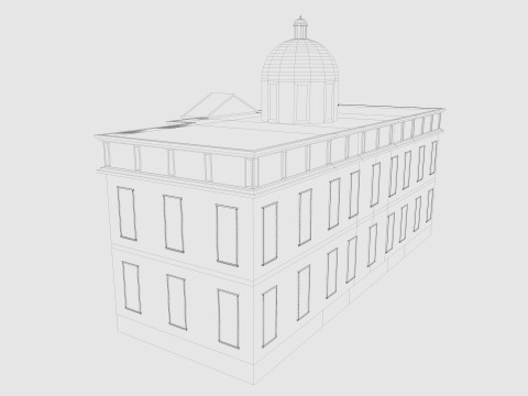 Cartoon City Hall 3D Модель