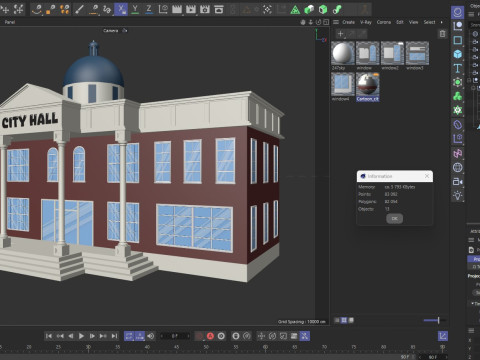 Cartoon City Hall 3D Модель