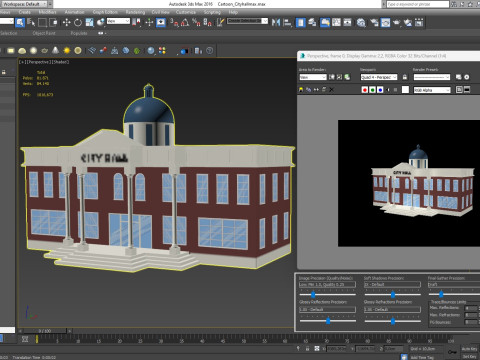 Cartoon City Hall 3D Модель