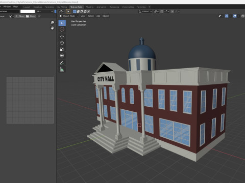 Cartoon City Hall 3D Модель
