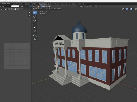 Ayuntamiento de dibujos animados Modelo 3D
