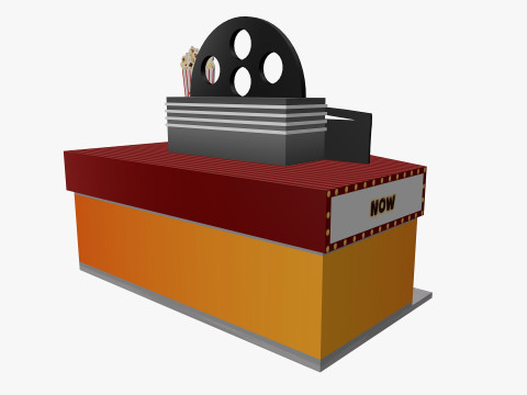 Cartoon Cinema Building Low-poly 3Dモデル