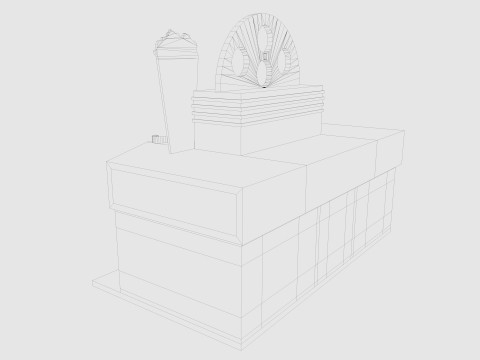 Cartoon Cinema Building Low-poly 3Dモデル