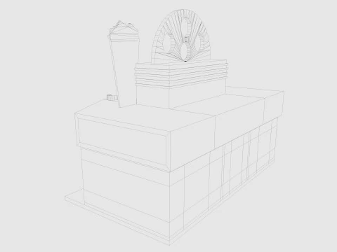 Edificio de cine de dibujos animados Low-poly Modelo 3D