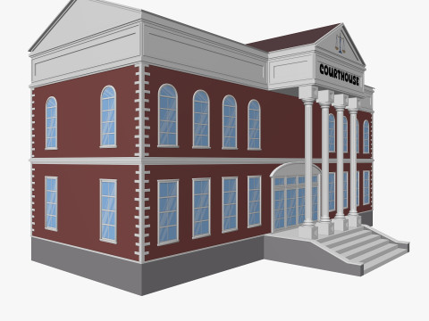 Cartoon Courthouse 3D Model