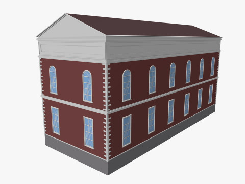 Cartoon Courthouse 3D Model