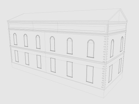 Cartoon Courthouse 3D Model