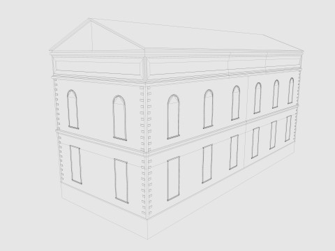 Cartoon Courthouse 3D Model