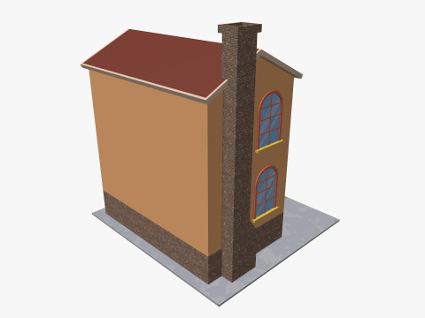 Cartoon House 1 Low-poly Model 3D