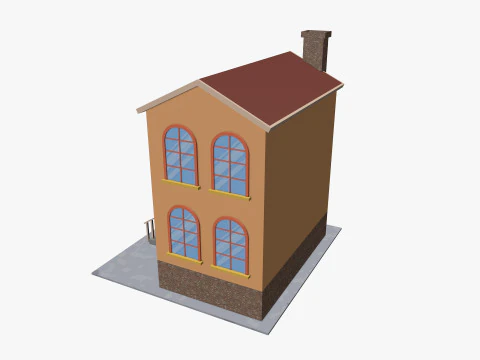 Cartoon House 1 Low-poly 3D Model