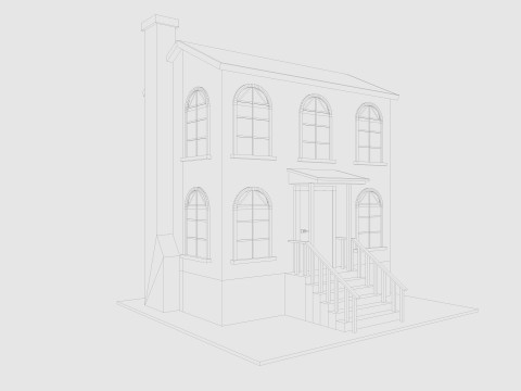 Cartoon House 1 Low-poly Model 3D