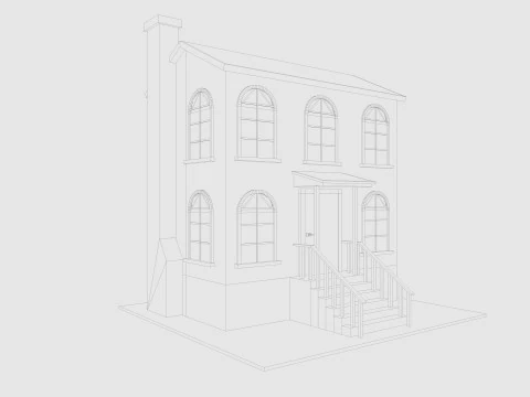 Cartoon House 1 Low-poly 3D Model