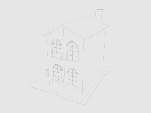 Cartoon House 1 Low-poly Model 3D