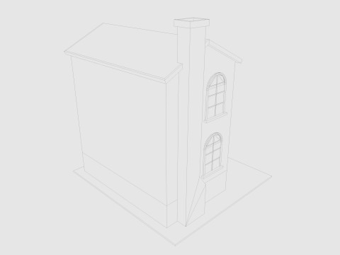 Cartoon House 1 Low-poly Model 3D