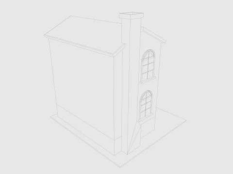 Cartoon House 1 Low-poly 3D Model