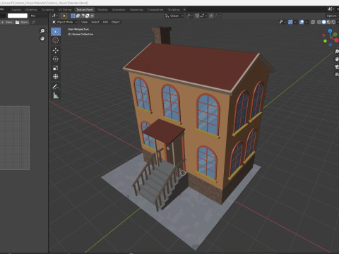 Cartoon House 1 Low-poly Model 3D