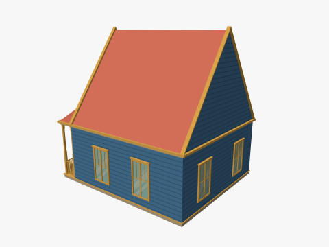Cartoon House 2 Low-poly 3D Модель